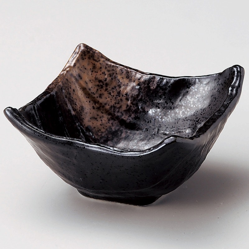 金正陶器 黒釉四角小鉢(中) 1個(ご注文単位1個)【直送品】
