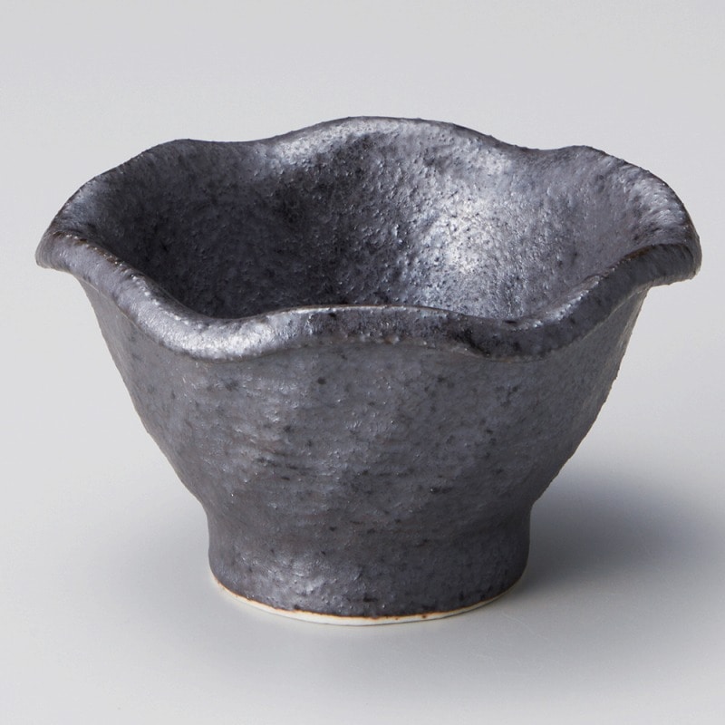 金正陶器 イブシ黒花型小付 1個(ご注文単位1個)【直送品】