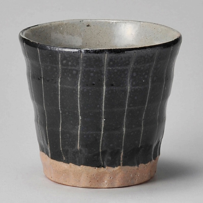 金正陶器 黒十草 焼酎カップ 1個(ご注文単位1個)【直送品】