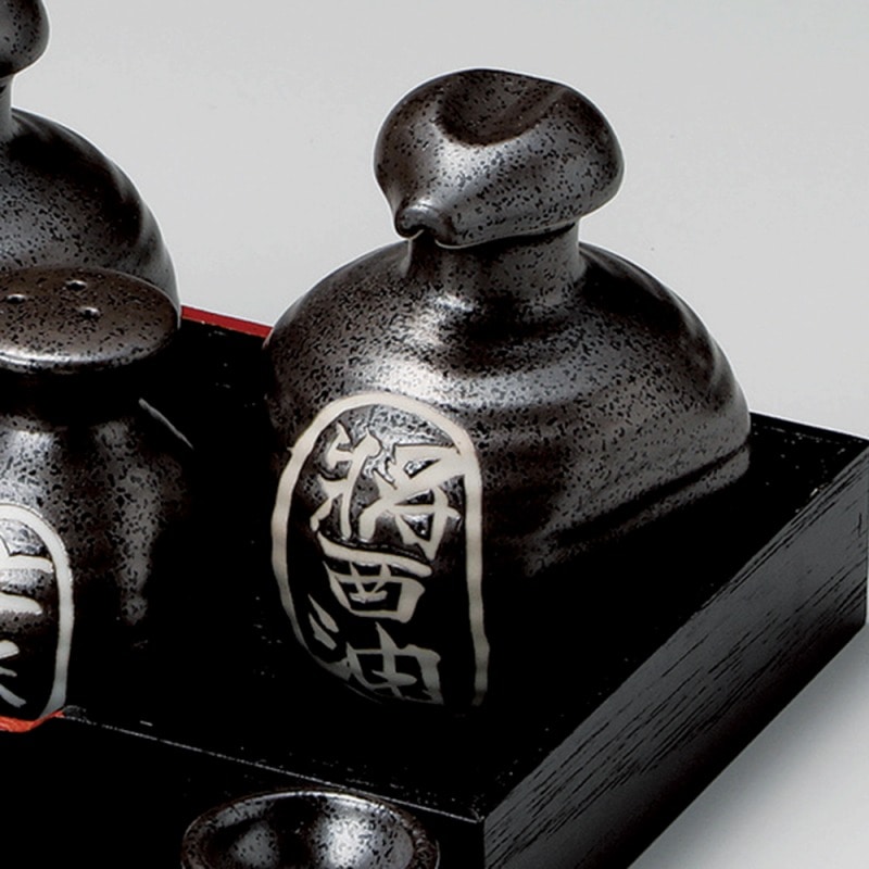 金正陶器 黒水晶ペコ型 醤油入 1個(ご注文単位1個)【直送品】