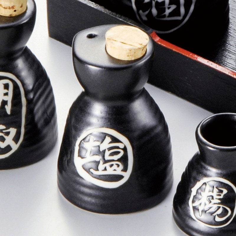 金正陶器 黒マット六兵衛塩入 1個(ご注文単位1個)【直送品】