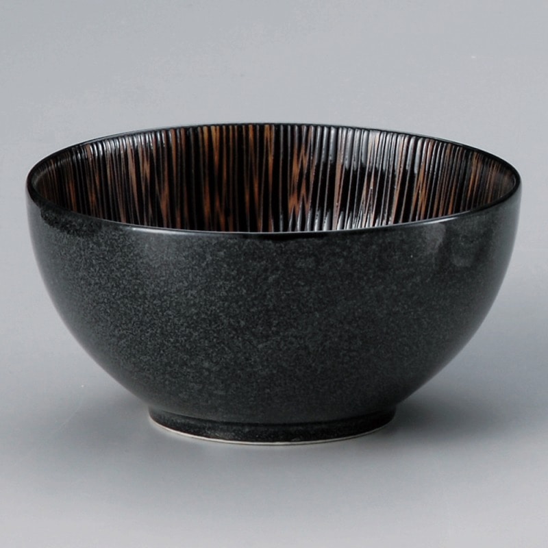 金正陶器 漆黒乱十草4.8深ボール 1個（ご注文単位1個）【直送品】