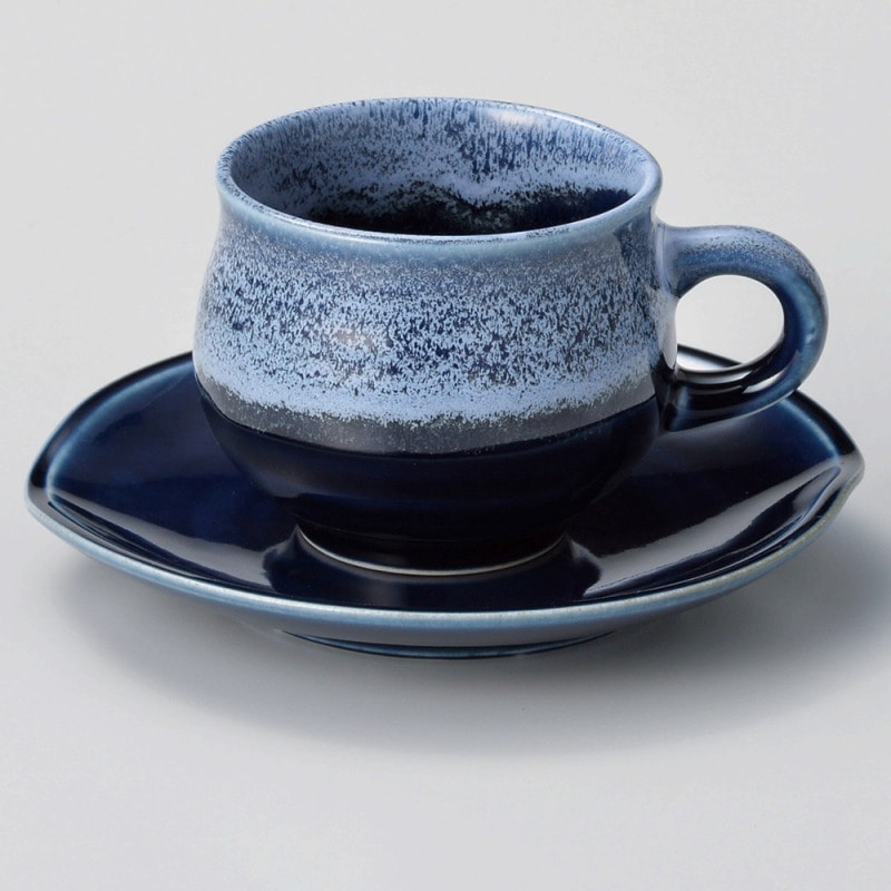 金正陶器 紺流しコーヒー受皿 1個 ※ソーサー単品のみ（ご注文単位1個）【直送品】
