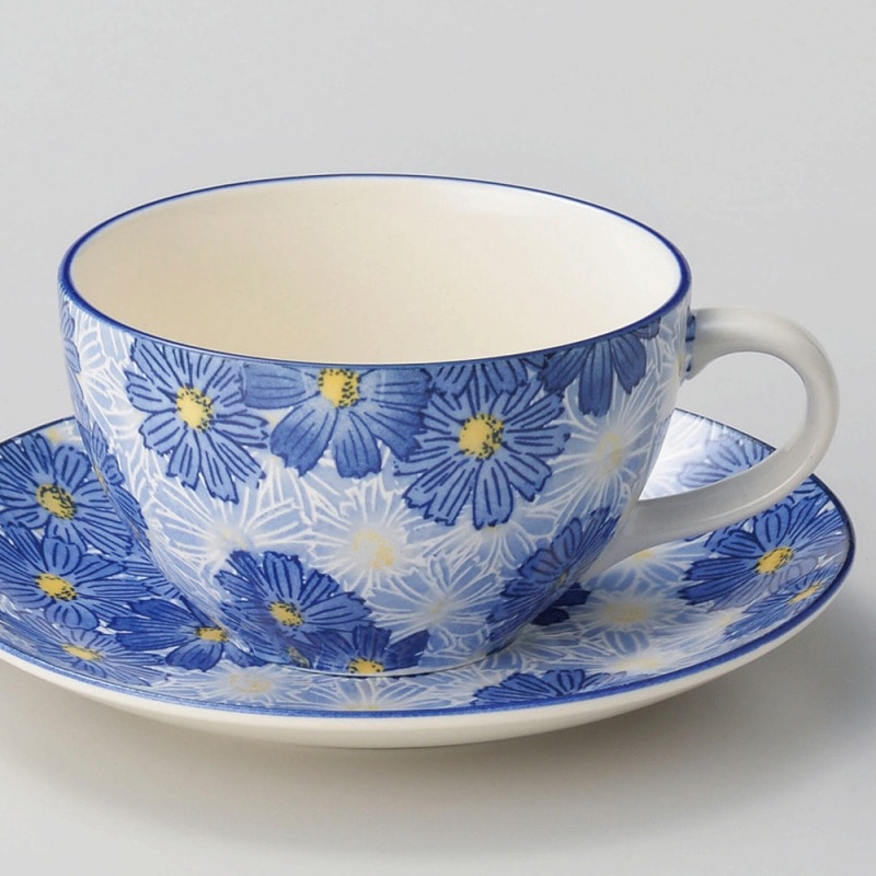 金正陶器 華々ブルーコーヒー碗 1個 ※カップ単品のみ（ご注文単位1個）【直送品】