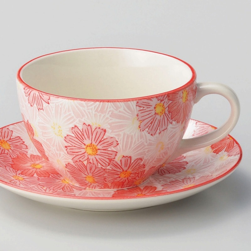 金正陶器 華々ピンクコーヒー碗 1個 ※カップ単品のみ（ご注文単位1個）【直送品】