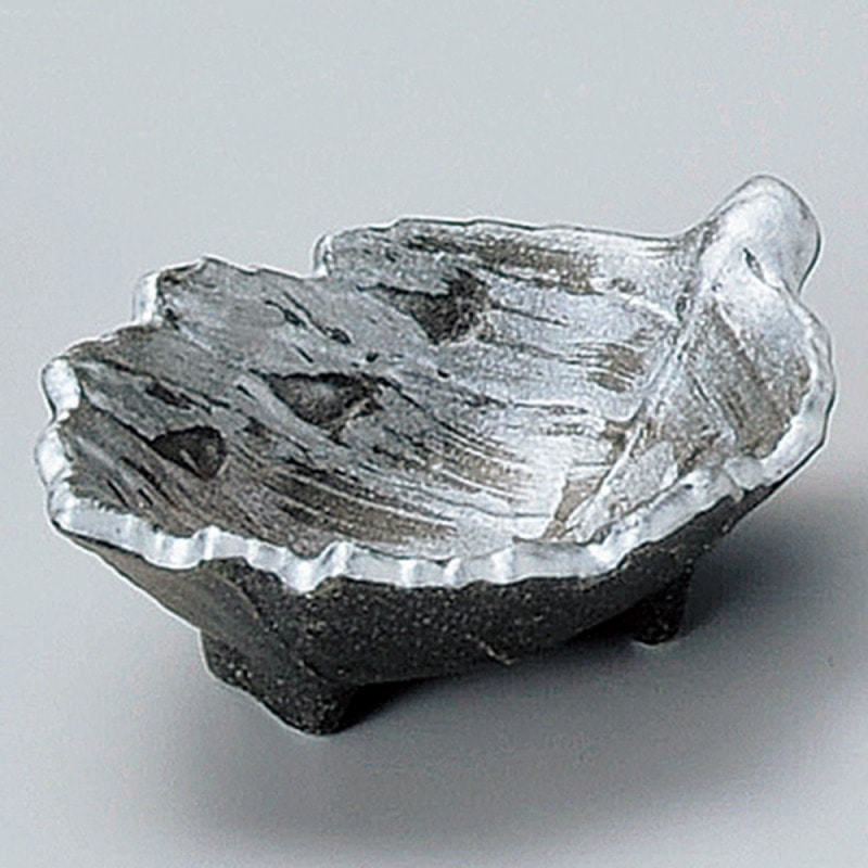 金正陶器 鉄砂銀彩葉型小付 1個(ご注文単位1個)【直送品】