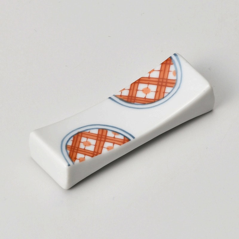 金正陶器 赤絵丸紋箸置 1個(ご注文単位1個)【直送品】