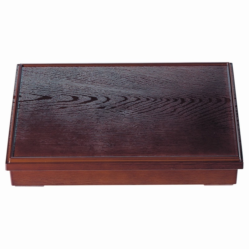 金正陶器 ［A］ニュー尺3寸長手木目松花堂 溜（仕切別） 1個（ご注文単位1個）【直送品】