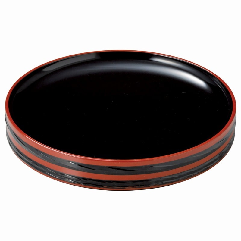 金正陶器 ［Ａ］樽型そば皿 朱帯黒（底板付） 本体 1個（ご注文単位1個）【直送品】