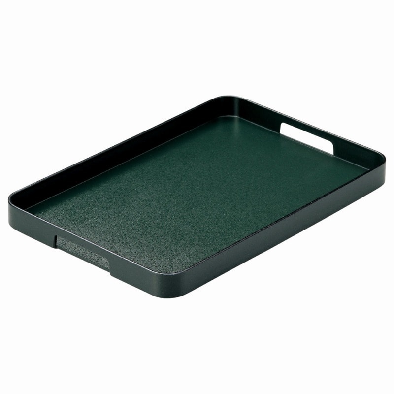 金正陶器 ［A］運び盆 グリーン石目天黒NS 尺2寸［ノンスリップ加工］ 1個（ご注文単位1個）【直送品】