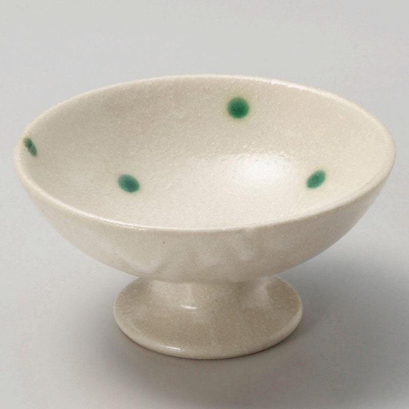 金正陶器 志野グリーンドット高台デザート 1個(ご注文単位1個)【直送品】