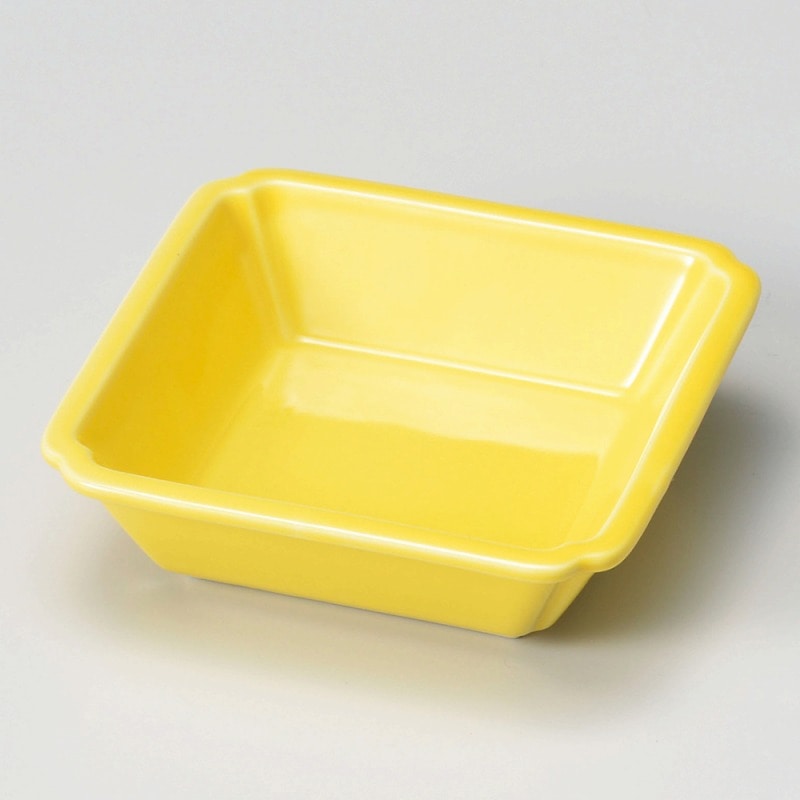 金正陶器 面取角小鉢 黄 1個(ご注文単位1個)【直送品】