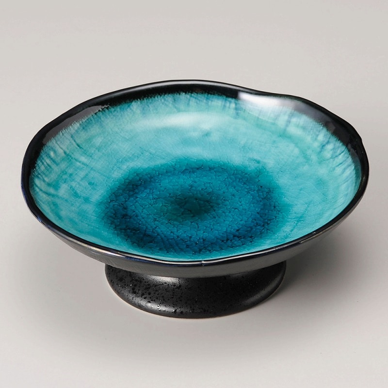 金正陶器 ヒスイ天目高台皿(中) 1個(ご注文単位1個)【直送品】