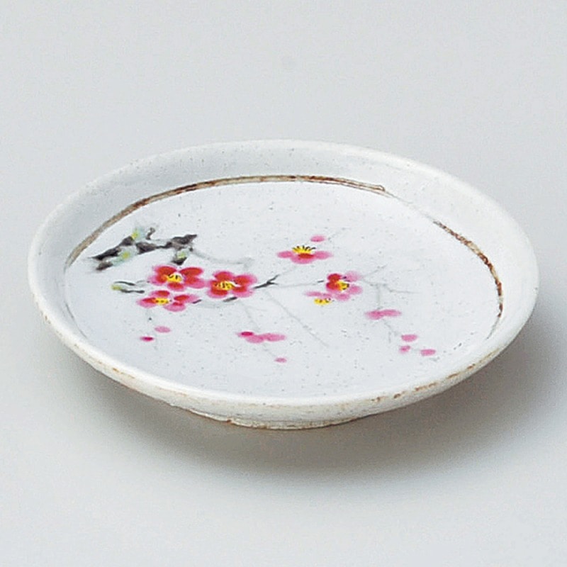 金正陶器 罫書紅梅3.3皿 1個(ご注文単位1個)【直送品】