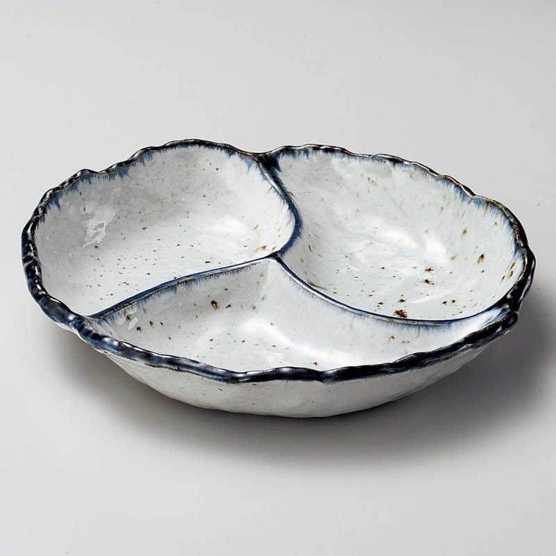 金正陶器 かいらぎ三ツ仕切皿(大) 1個(ご注文単位1個)【直送品】