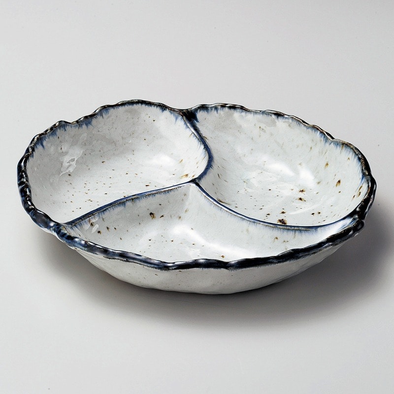 金正陶器 かいらぎ三ツ仕切皿(小) 1個(ご注文単位1個)【直送品】