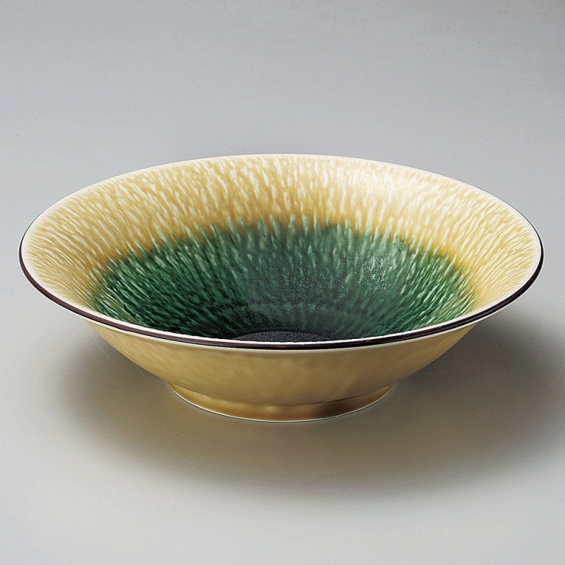 金正陶器 とちり織部流し8.5平鉢 1個(ご注文単位1個)【直送品】