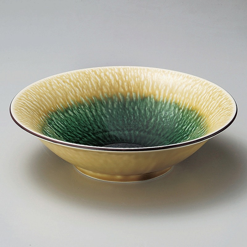 金正陶器 とちり織部流し7.5平鉢 1個(ご注文単位1個)【直送品】