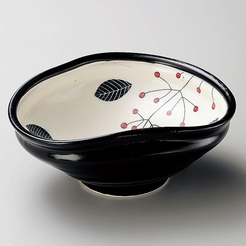 金正陶器 黒織部南天ひねり鉢 1個(ご注文単位1個)【直送品】