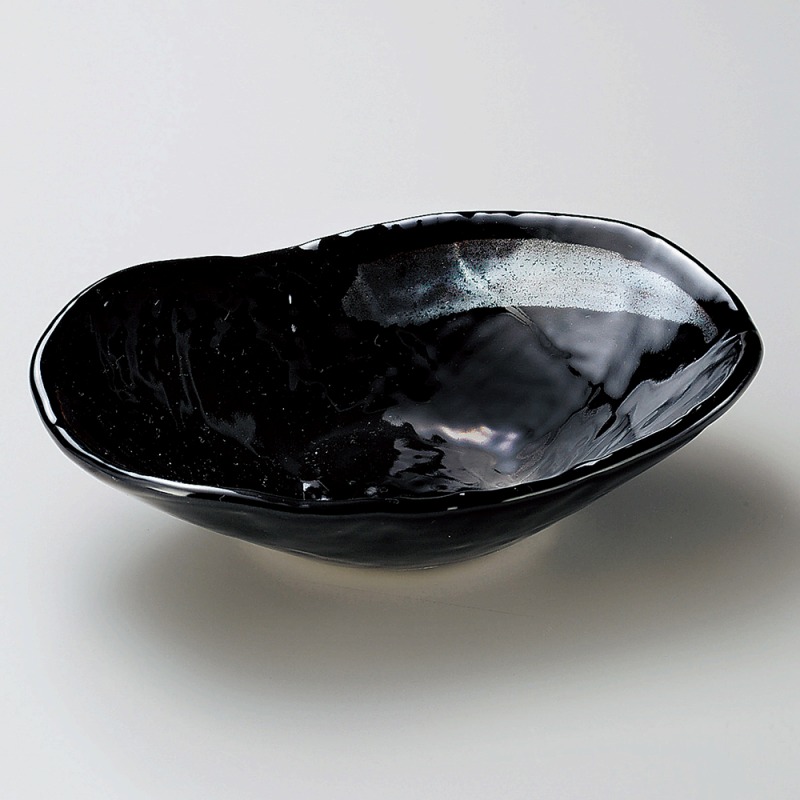 金正陶器 銀彩楕円多用鉢 1個(ご注文単位1個)【直送品】