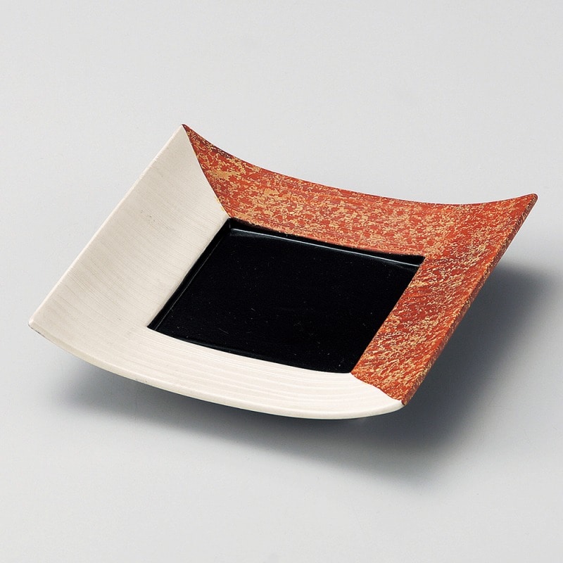 金正陶器 半掛錆正角皿 1個（ご注文単位1個）【直送品】