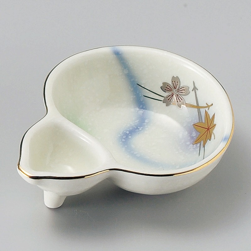 金正陶器 白吹竜田川ひさご仕切鉢 1個(ご注文単位1個)【直送品】