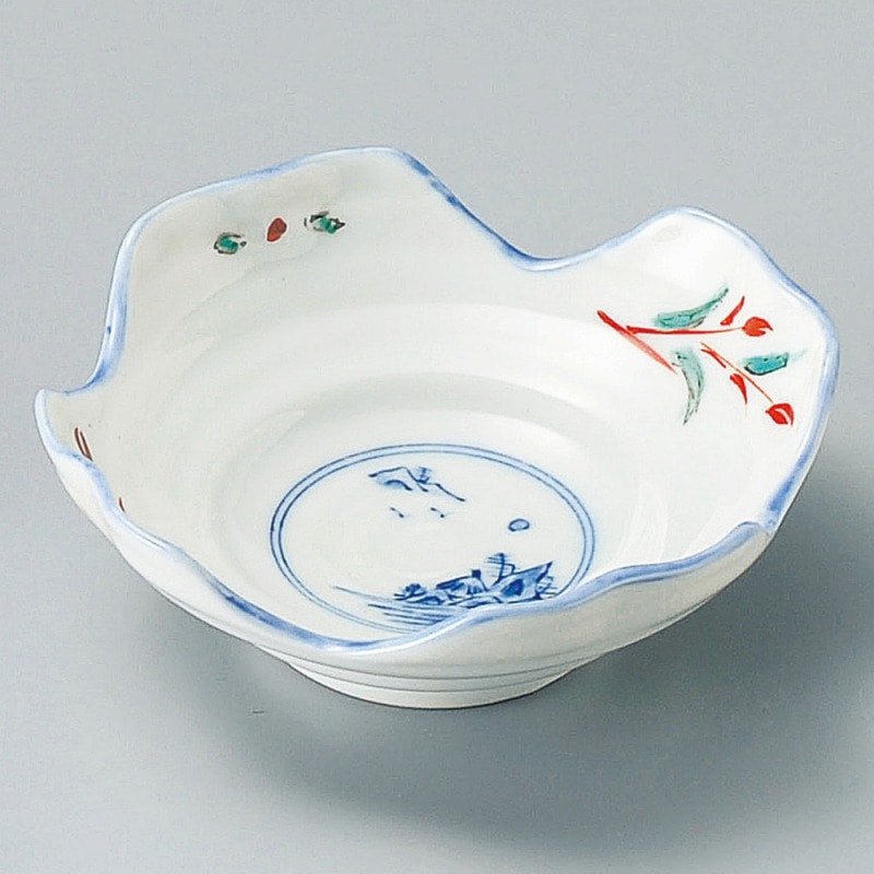 金正陶器 赤絵京山水四ツ山鉢 1個(ご注文単位1個)【直送品】