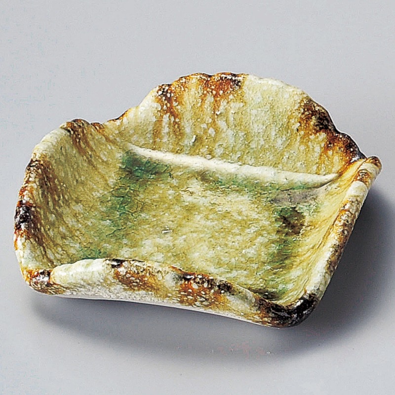 金正陶器 灰釉流四折鉢 1個(ご注文単位1個)【直送品】