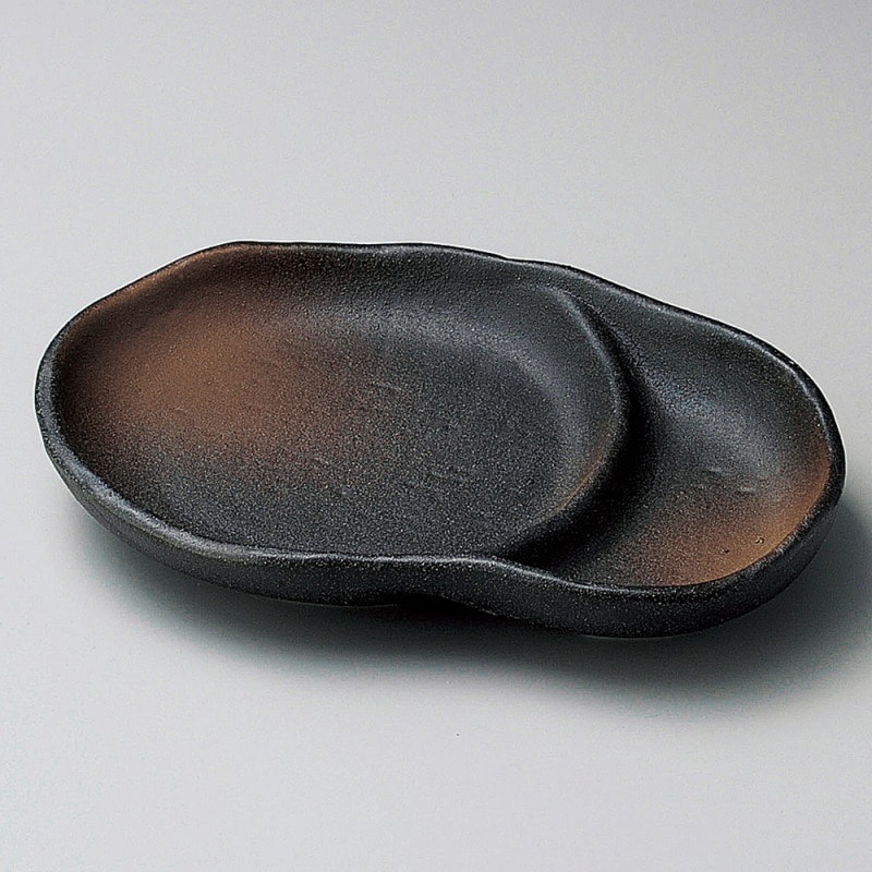金正陶器 黒伊賀仕切皿 1個(ご注文単位1個)【直送品】