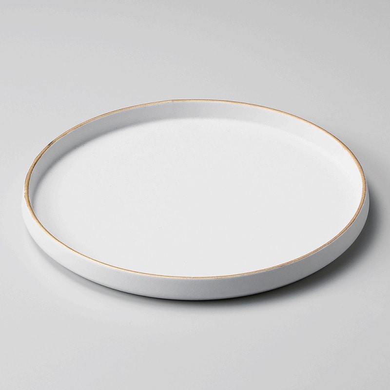 金正陶器 渕金白マット切立24㎝皿 1個（ご注文単位1個）【直送品】