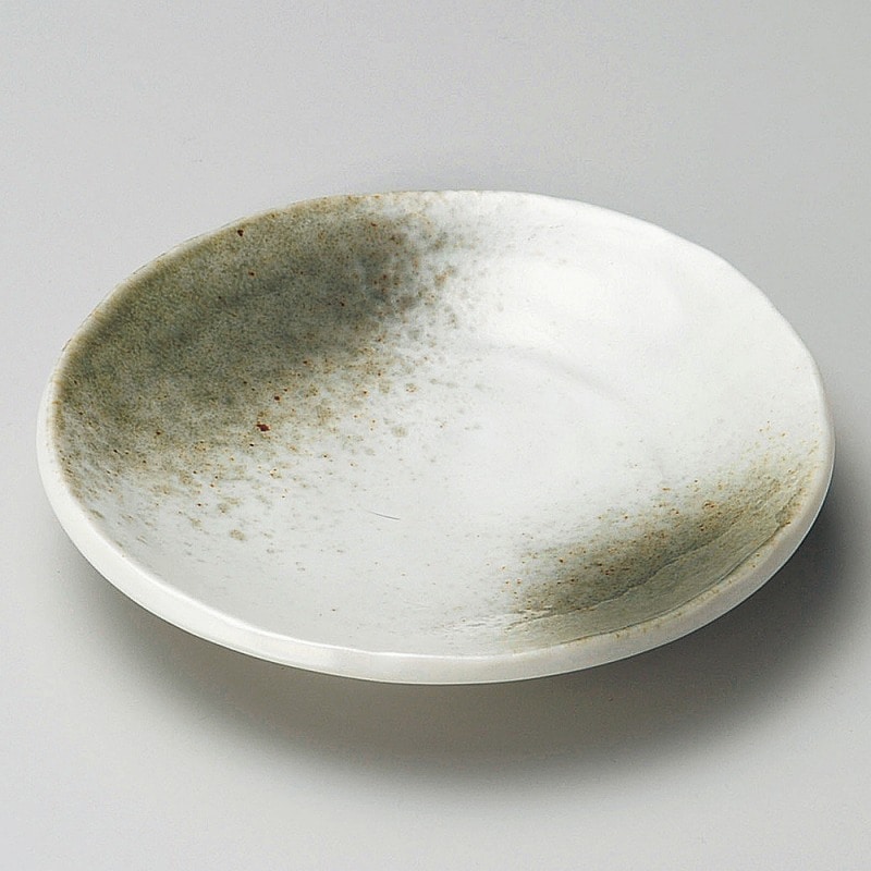 金正陶器 白マット織部吹手びねり4.0皿 1個(ご注文単位1個)【直送品】