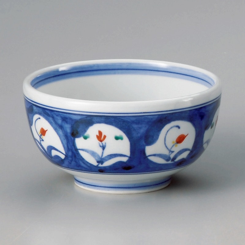 金正陶器 ダミ呉須赤絵花5.0丼 1個(ご注文単位1個)【直送品】