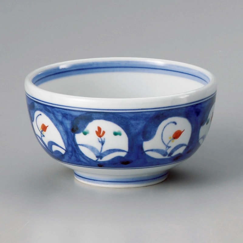 金正陶器 ダミ呉須赤絵花4.2丼 1個(ご注文単位1個)【直送品】