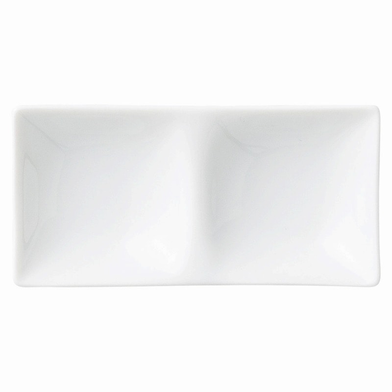 金正陶器 白磁 コワケミニ二つ仕切皿 1個(ご注文単位1個)【直送品】