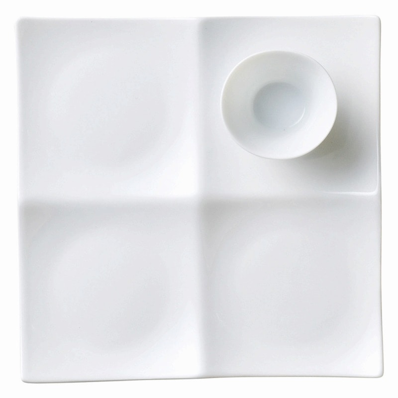 金正陶器 白磁四ツ切皿 1個(ご注文単位1個)【直送品】