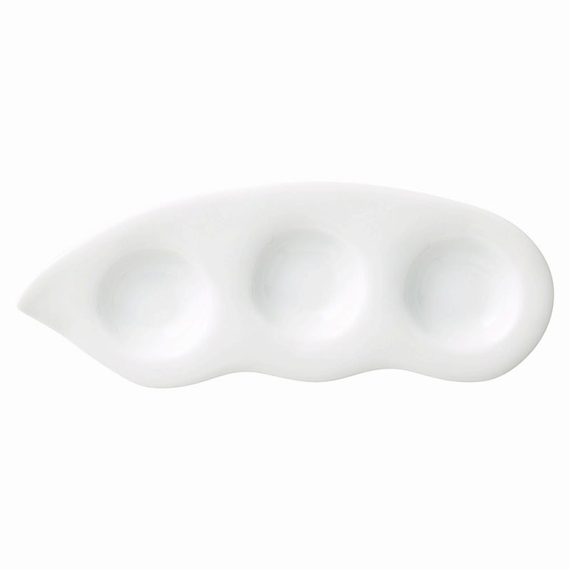 金正陶器 白磁そら豆スパイストレー 1個(ご注文単位1個)【直送品】