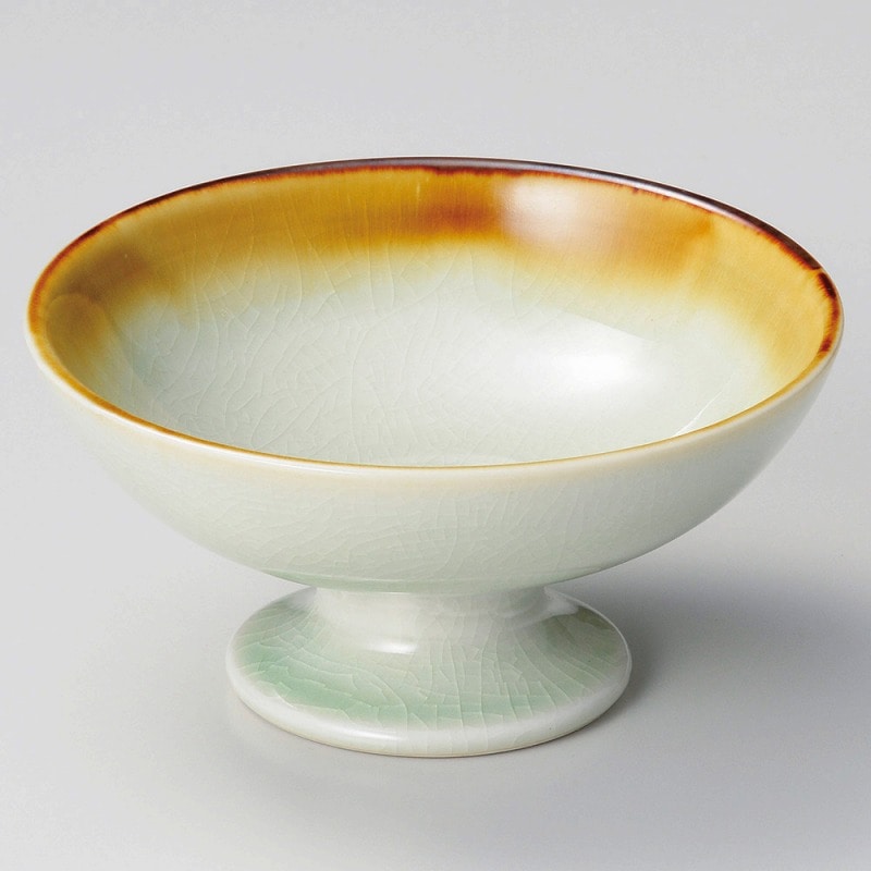 金正陶器 ヒワ貫入 高台小鉢 1個(ご注文単位1個)【直送品】