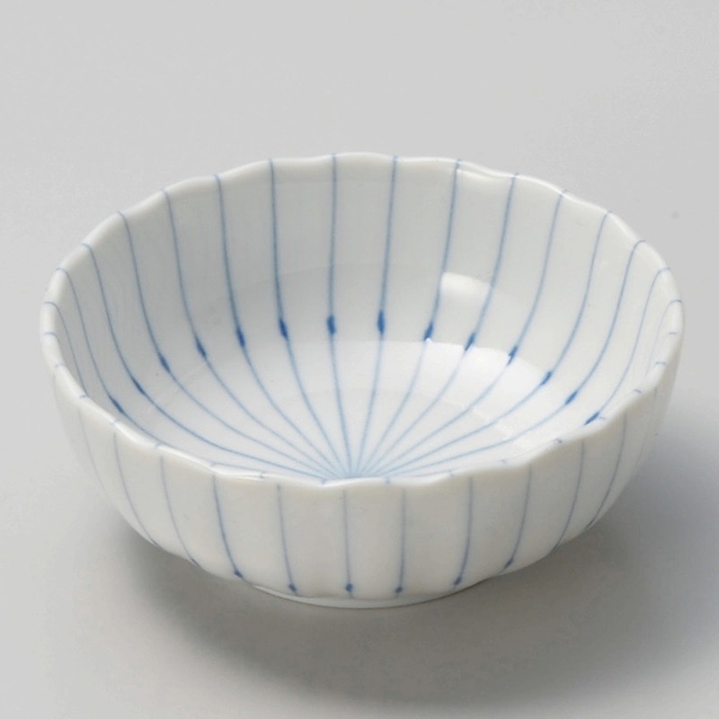 金正陶器 ピンストライプ菊型浅3.5鉢 1個(ご注文単位1個)【直送品】