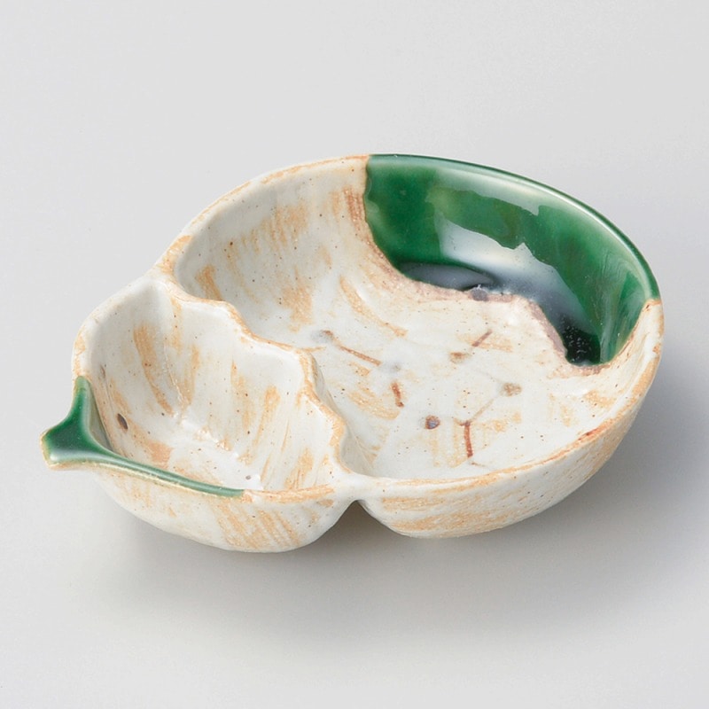 金正陶器 志野織部 ナス型仕切鉢 1個(ご注文単位1個)【直送品】