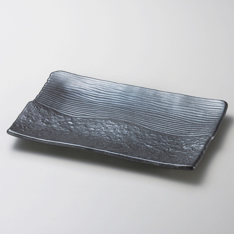 金正陶器 黒楽長角大皿 1個(ご注文単位1個)【直送品】