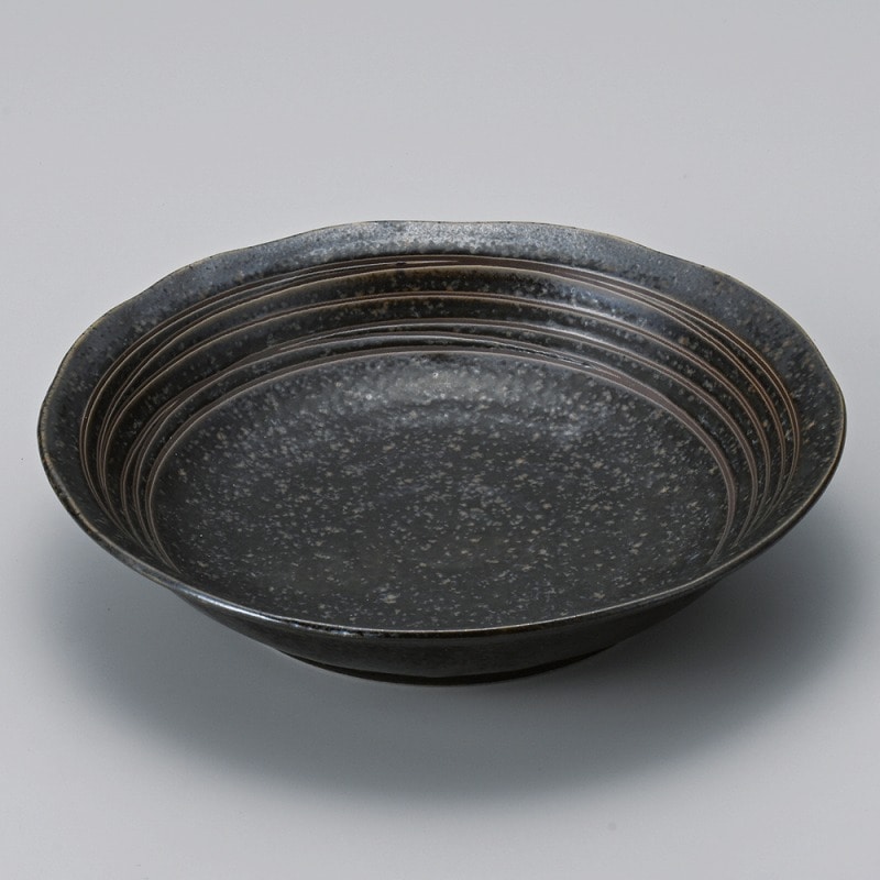 金正陶器 黒イラボらいん7.0深皿 1個（ご注文単位1個）【直送品】
