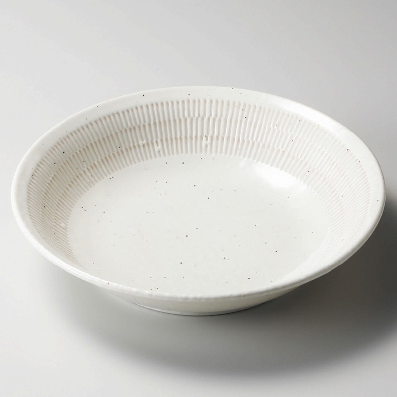 金正陶器 粉引トチリ 21.5㎝深プレート 1個（ご注文単位1個）【直送品】