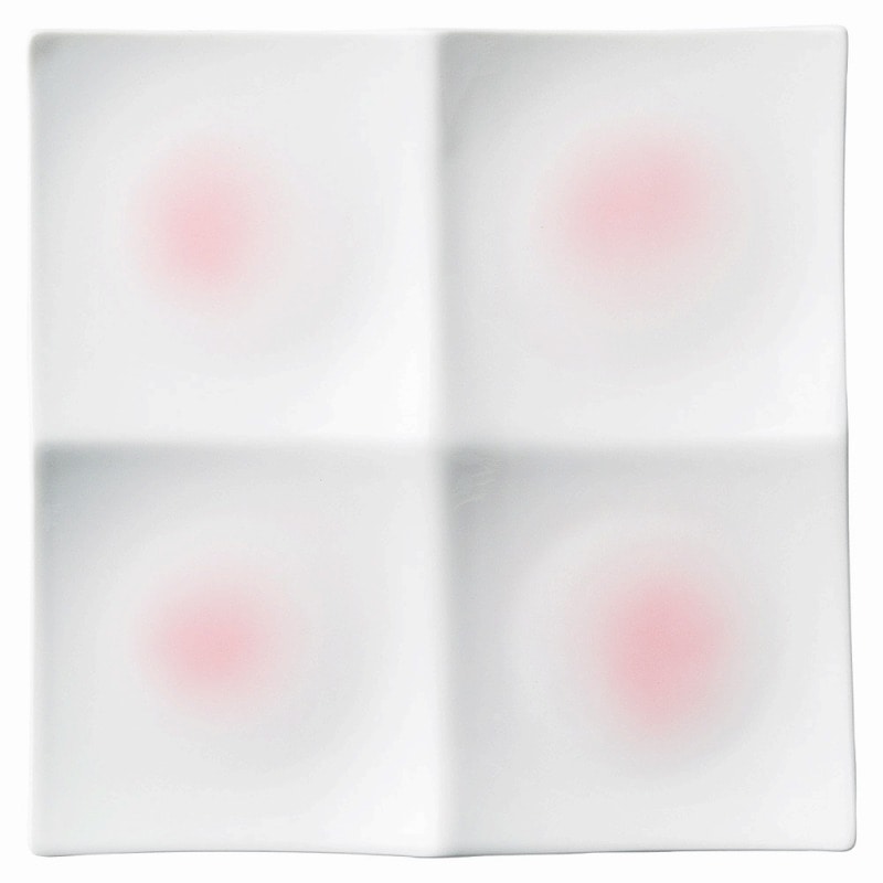 金正陶器 ピンク吹四品浅口プレート 1個(ご注文単位1個)【直送品】