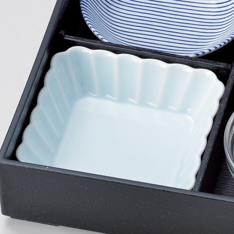 金正陶器 かすみ 青白 11㎝浅角鉢 1個(ご注文単位1個)【直送品】