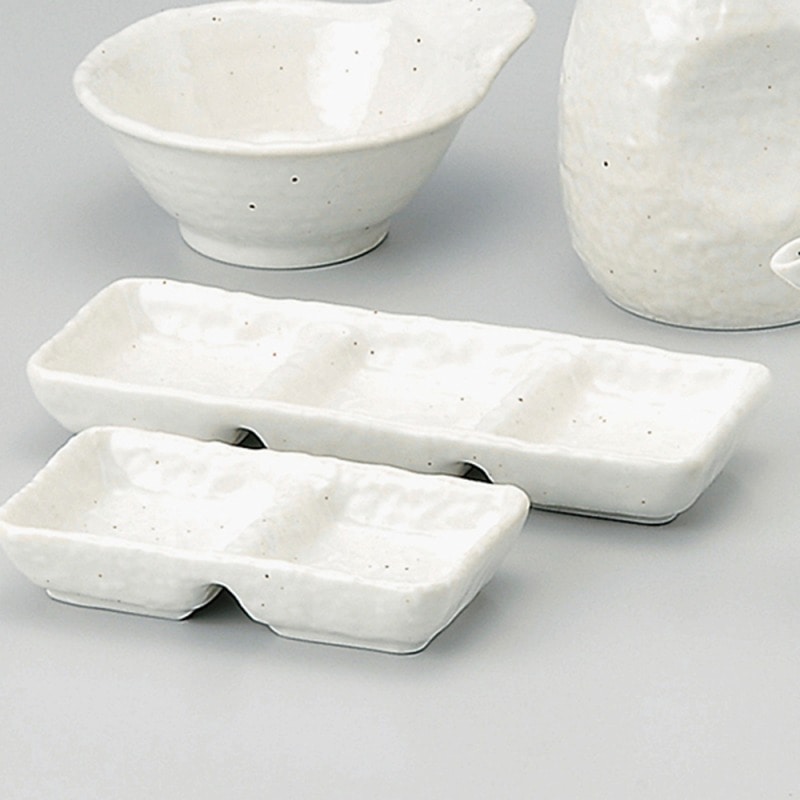 金正陶器 新粉引石目三品盛仕切皿 1個(ご注文単位1個)【直送品】