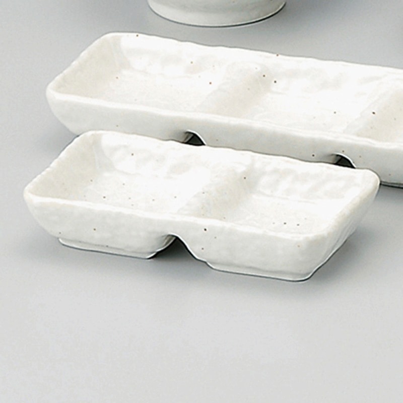 金正陶器 新粉引石目二品盛仕切皿 1個(ご注文単位1個)【直送品】