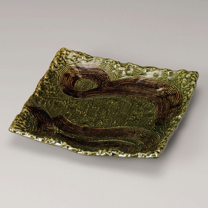 金正陶器 織部四足正角皿10号 1個(ご注文単位1個)【直送品】