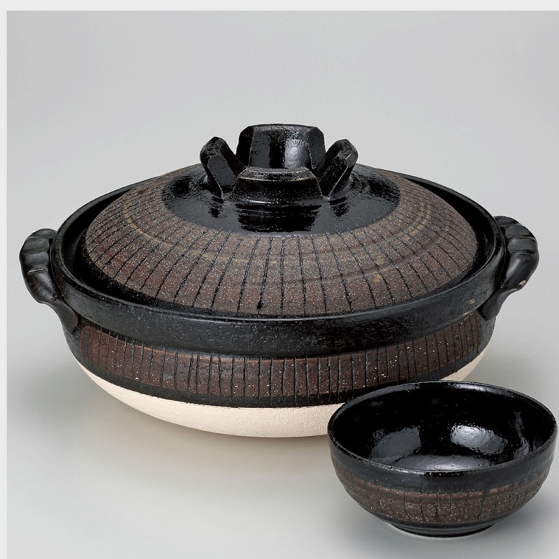 金正陶器 黒十草7号深鍋 1個(ご注文単位1個)【直送品】