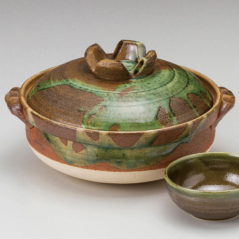 金正陶器 緑釉南蛮7号深鍋 1個(ご注文単位1個)【直送品】