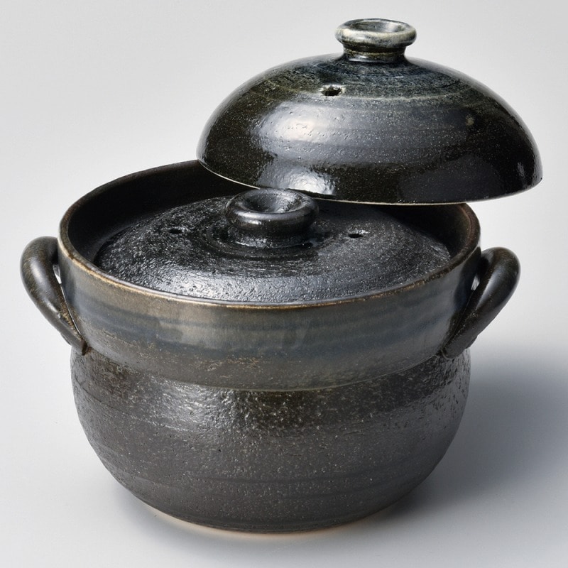 金正陶器 るり釉ご飯鍋４合炊（中蓋付） 1個（ご注文単位1個）【直送品】